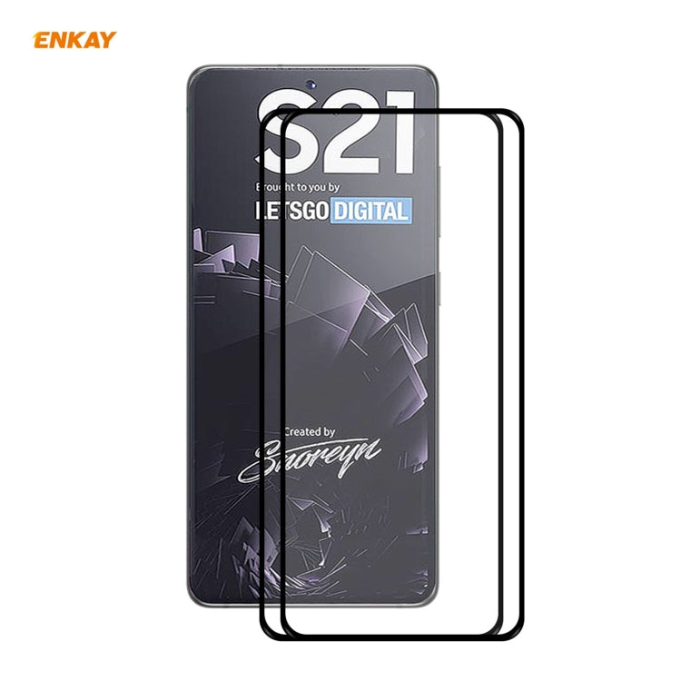 For Samsung Galaxy S30 ENKAY Hat-Prince Full Glue 0.26mm 9H 2.5D Tempered Glass Full Coverage Film Support Fingerprint Unlock, For Samsung Galaxy S21 5G (1 PC), 2pcsFor Samsung Galaxy S21 5G (2pcs), For Samsung Galaxy S21 5G (5pcs)���������������������...