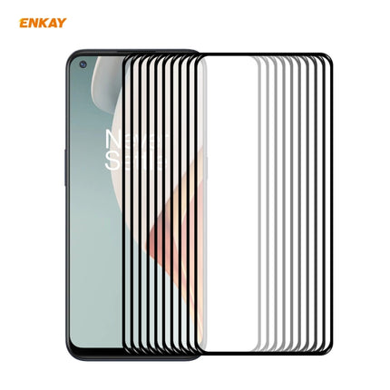 10 PCS ENKAY Hat-Prince Full Glue 0.26mm 9H 2.5D Tempered Glass Full Coverage Film, For Huawei Nova 8 SE, For Samsung Galaxy A12, For OnePlus Nord N10 5G, For OnePlus Nord N100