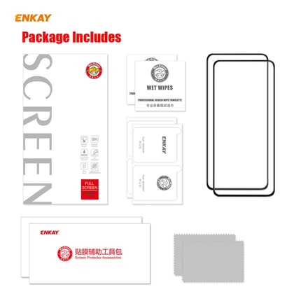2 PCS ENKAY Hat-Prince Anti-drop Full Glue Tempered Glass Full Screen Film Anti-fall Protector