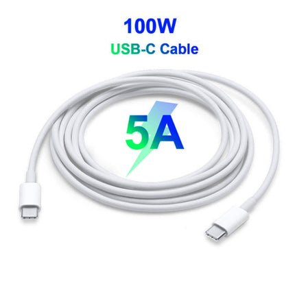 PD-96W 96W PD USB-C / Type-C Laptop Adapter + 2m 5A USB-C / Type-C to USB-C / Type-C Fast Charging Cable for MacBook Pro, EU Plug, US Plug, UK Plug