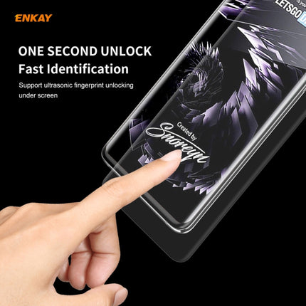 Hat-Prince ENKAY Clear TPU Shockproof Case Soft Anti-slip Cover + 3D Full Screen PET Curved Hot Bending HD Screen Protector Soft Film, Support Fingerprint Unlock