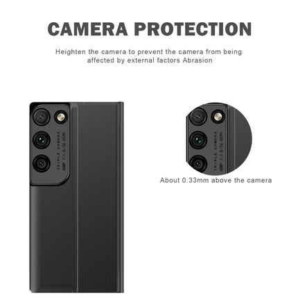 Plain Texture Cloth Attraction Flip Holder Leather Phone Case, For Galaxy S21 Ultra 5G, For Galaxy S21+ 5G, For Galaxy S21 5G