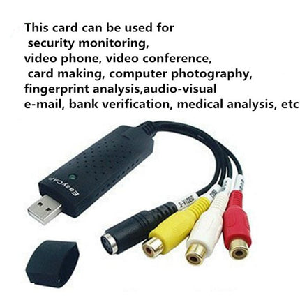 Portable USB 2.0 Video + Audio RCA Female to Female Connector for TV / DVD / VHS Support Vista 64 / win 7 / win 8 / win 10 / Mac OS