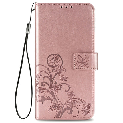Four-leaf Clasp Embossed Buckle Mobile Phone Protection Leather Case with Lanyard & Card Slot & Wallet & Bracket Function, For Samsung Galaxy A52 5G, For Samsung Galaxy A72 5G, For Motorola MOTO E7