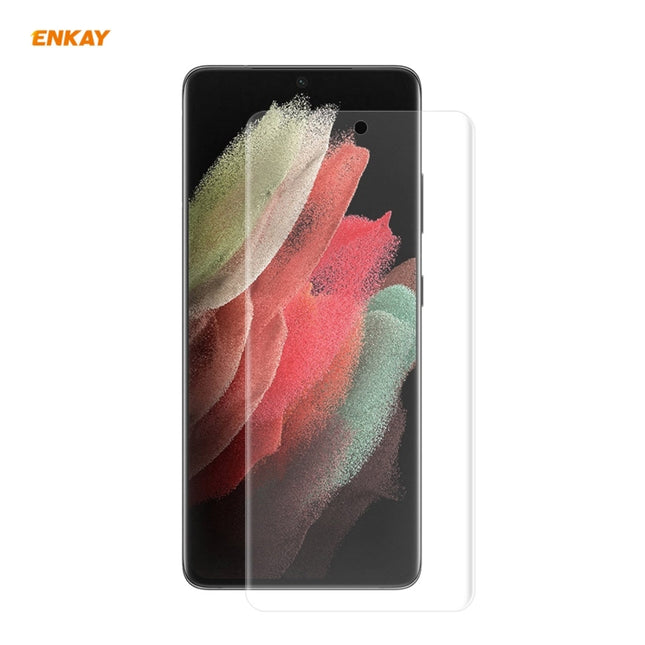 For Samsung Galaxy S21 Ultra 5G ENKAY Hat-Prince 3D Full Screen PET Curved Hot Bending HD Screen Protector Soft Film, For Samsung Galaxy S21 Ultra 5G
