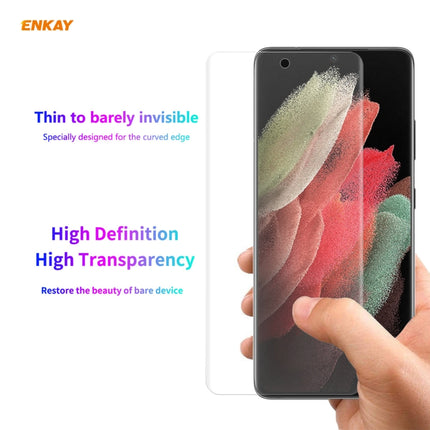 For Samsung Galaxy S21 Ultra 5G ENKAY Hat-Prince 3D Full Screen PET Curved Hot Bending HD Screen Protector Soft Film, For Samsung Galaxy S21 Ultra 5G