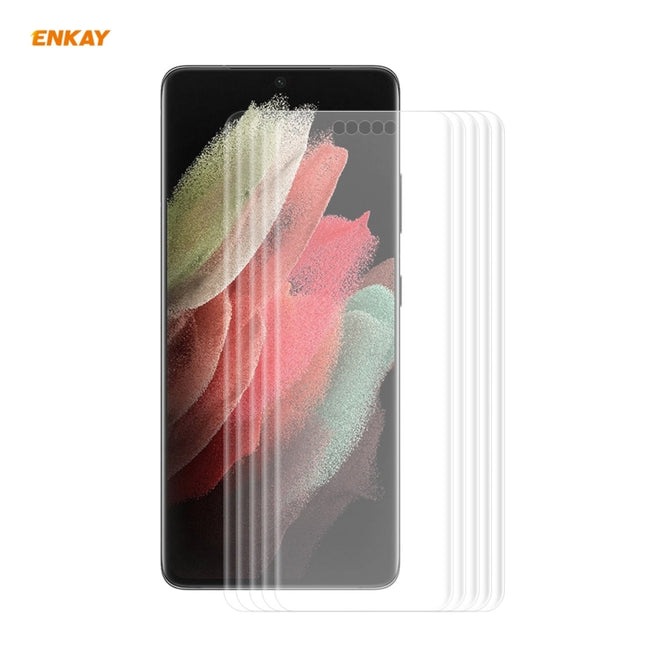 5 PCS For Samsung Galaxy S21 Ultra 5G ENKAY Hat-Prince 3D Full Screen PET Curved Hot Bending HD Screen Protector Soft Film, For Samsung Galaxy S21 Ultra 5G