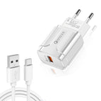Type-C Data Cable, EU Plug / White