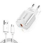 Micro USB Data Cable, EU Plug / White