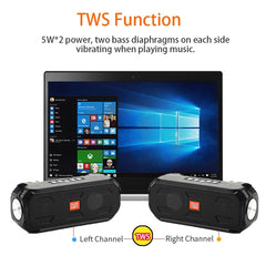 T&G TG280 Solar Power Charging Bluetooth Speakers with Flashlight, Support TF Card / FM / 3.5mm AUX / U Disk / Hands-free Call