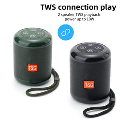 T&G TG519 TWS HiFi Portable Bluetooth Speaker Subwoofer Outdoor Wireless Column Speakers Support TF Card / FM / 3.5mm AUX / U Disk / Hands-free Call