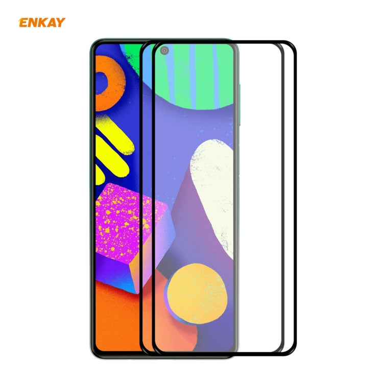 2 PCS ENKAY Hat-Prince Full Glue 0.26mm 9H 2.5D Tempered Glass Full Coverage Film