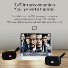 T&amp;G TG173 TWS Subwoofer-Bluetooth-Lautsprecher mit geflochtenem Kabel, unterstützt USB / AUX / TF-Karte / FM