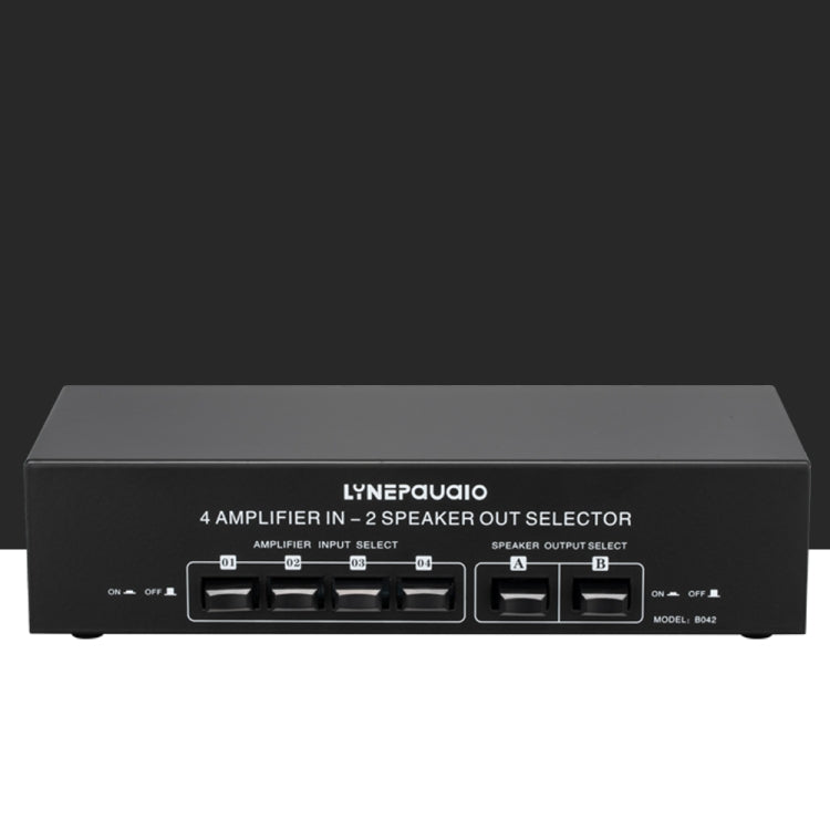 B042 4-in 2-out Power Amplifier Sound Switcher Loudspeaker Switch Distributor, 300W Per Channel Lossless Sound Quality, B042