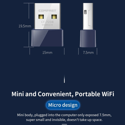 COMFAST CF-723B Mini 2 in 1 USB Bluetooth WiFi Adapter 150Mbps Wireless Network Card Receiver, CF-723B