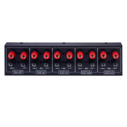 1 In And 4 Out Amplifier Sound Speaker Distributor, 4-Area Sound Source, Signal Distribution Panel, Single Audio Input, 300W Per Channel, B030