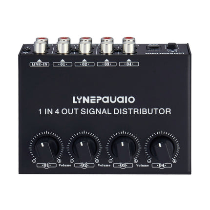 1-In 4-Out Front Stereo Signal Amplifier, Independent Output Volume Adjustment RCA Interface No Loss  Allocator, US Plug, B029