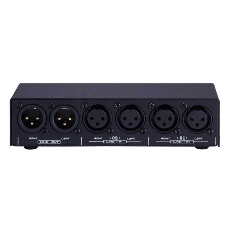 2-In 1-Out XLR Switcher Fully Balanced Passive Pre-Active Speaker Lossless Volume Control Switcher, B028