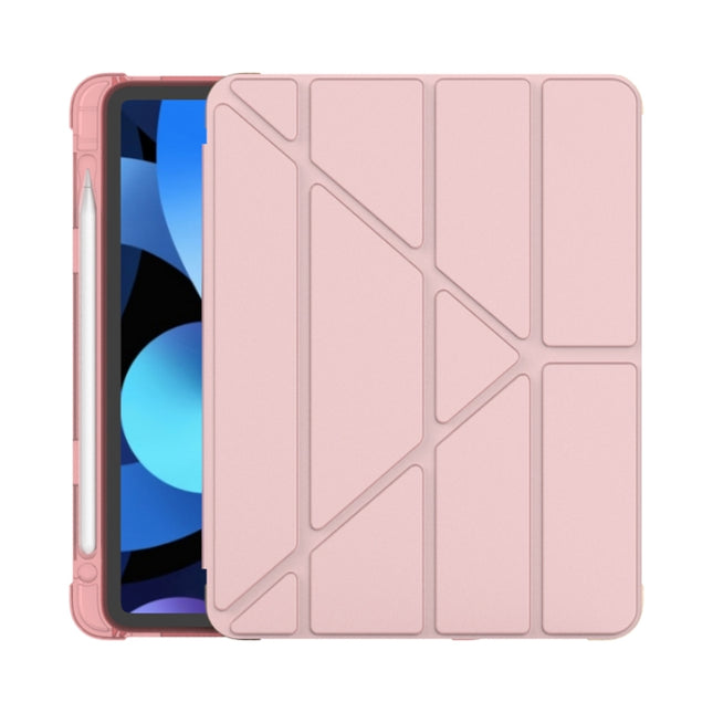 For iPad Air 11 2024 / Air 2022 10.9 Multi-folding Matte Surface Leather Tablet Case with Pen Slot