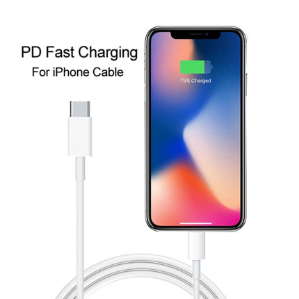 A2344 20 W PD 3.0 Typ-C/USB-C Faltbares Reiseladegerät + USB-C/Typ-C auf 8-poliges Schnellladedatenkabel-Set, UK-Stecker, Länge: 2 m, 20 W 8-polig, Länge: 2 m