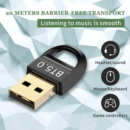 USB Bluetooth V5.0 Adapter Receiver, Bluetooth V5.0