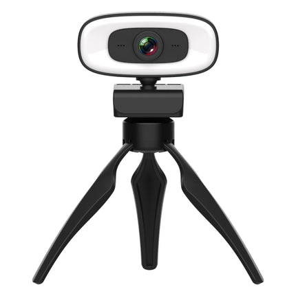 C10 2K HD Without Distortion 360 Degrees Rotate Three-speed Fill Light USB Free Drive Webcams, Built-in  Sound Clearer Microphone