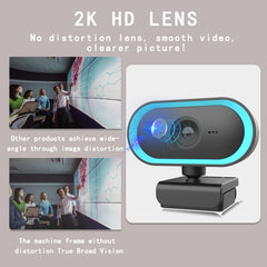 C11 2K Picture Quality HD Without Distortion 360 Degrees Rotate Built-in Microphone Sound Clear Webcams with Tripod