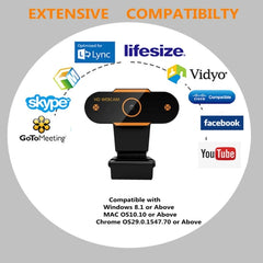 312 1080P HD USB 2.0 PC Desktop Camera Webcam with Mic, Cable Length: about 1.3m, Regular, with Tripod, Anti-peep