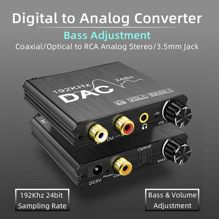 Digital-Analog-Audio-Konverter Stereo Extractor DAC Verstärker Optisches SPDIF 192Khz 24Bit