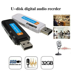 SK001 Professional Rechargeable U-Disk Portable USB Digital Audio Voice Recorder Pen Support TF Card Up to 32GB Dictaphone Flash Drive, 32GB