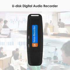 SK001 Professional Rechargeable U-Disk Portable USB Digital Audio Voice Recorder Pen Support TF Card Up to 32GB Dictaphone Flash Drive, 32GB