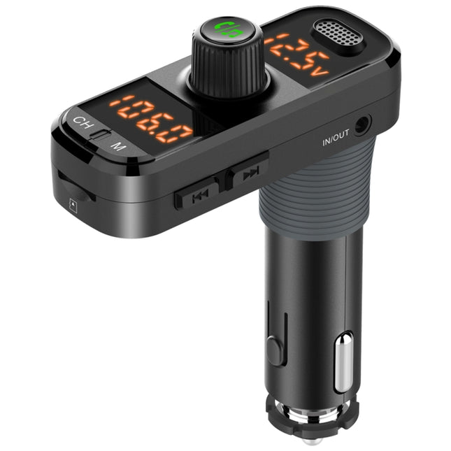 BC70 Car Bluetooth 5.0 FM Transmitter Radio Adapter Dual Display Wireless Handsfree Call MP3 Music Player QC3.0 PD USB Charger, BC70