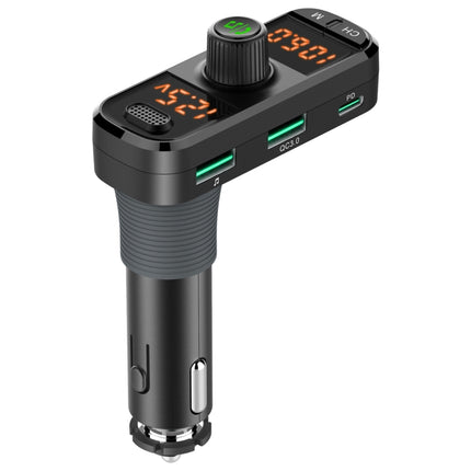 BC70 Car Bluetooth 5.0 FM Transmitter Radio Adapter Dual Display Wireless Handsfree Call MP3 Music Player QC3.0 PD USB Charger, BC70