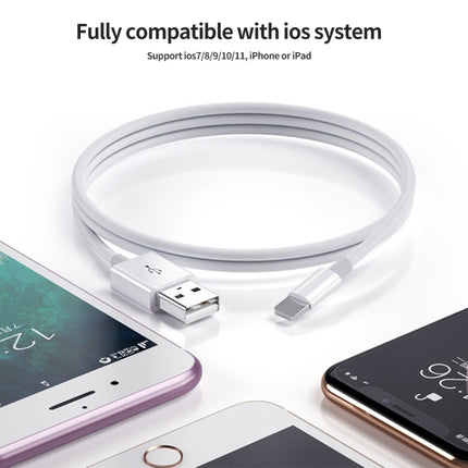 YSY-349 QC3.0 Dual Port USB Car Charger + 3A USB to 8 Pin Data Cable, Length: 1m, with 8 Pin Cable