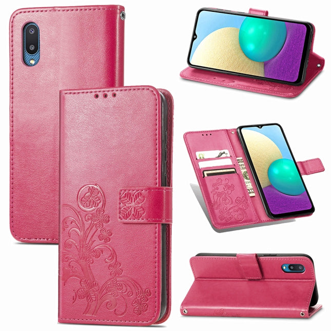 Four-leaf Clasp Embossed Buckle Mobile Phone Protection Leather Case with Lanyard & Card Slot & Wallet & Bracket Function, For Samsung Galaxy A02, For Xiaomi Redmi Note 10 4G, For Google Pixel 5A, For OPPO A93 5G, For LG Stylo 7