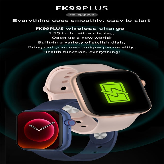 FK99plus 1.75inch Color Screen Smart Watch IPX7 Waterproof,Support Bluetooth Call/Heart Rate Monitoring/Blood Pressure Monitoring/Sleep Monitoring