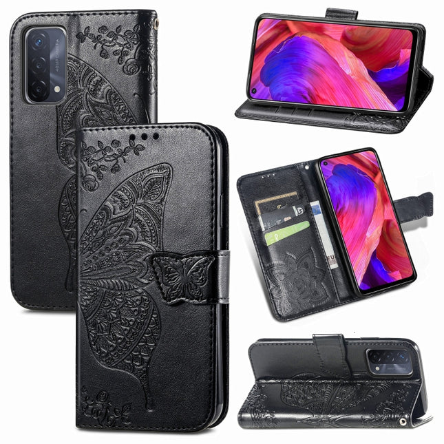Butterfly Love Flower Embossed Horizontal Flip Leather Case with Bracket & Card Slot & Wallet & Lanyard, For OPPO A93, For Google Pixel 5A, For LG Stylo 7 5G