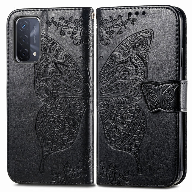 Butterfly Love Flower Embossed Horizontal Flip Leather Case with Bracket & Card Slot & Wallet & Lanyard, For OPPO A93, For Google Pixel 5A, For LG Stylo 7 5G