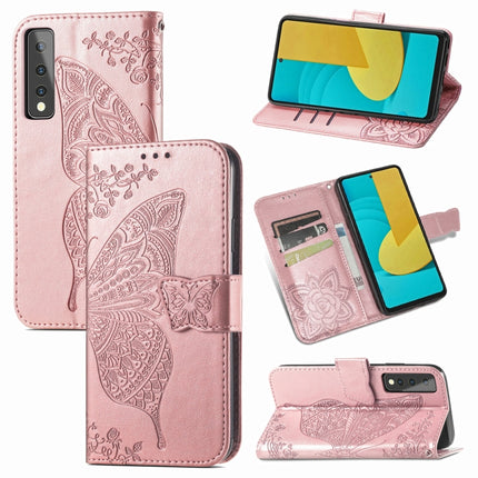 Butterfly Love Flower Embossed Horizontal Flip Leather Case with Bracket & Card Slot & Wallet & Lanyard, For OPPO A93, For Google Pixel 5A, For LG Stylo 7 5G