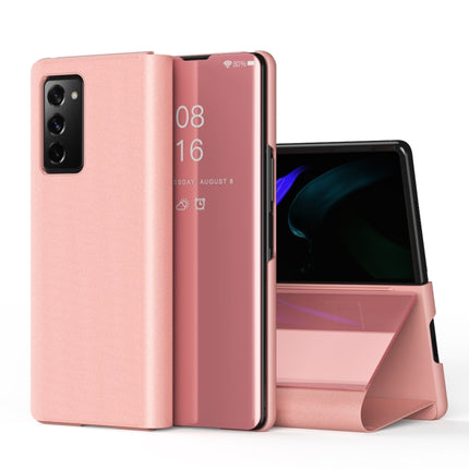 Plated Mirror Horizontal Flip Leather Case with Holder, For Samsung Galaxy Z Fold2 5G