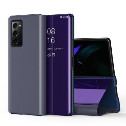 Plated Mirror Horizontal Flip Leather Case with Holder, For Samsung Galaxy Z Fold2 5G