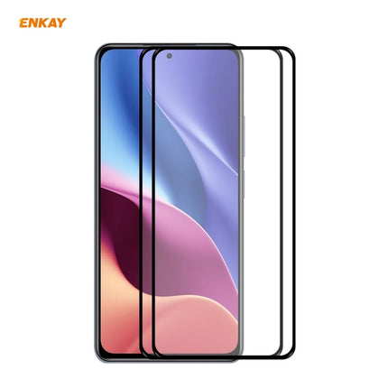 2 PCS ENKAY Hat-Prince Full Glue 0.26mm 9H 2.5D Tempered Glass Full Coverage Film