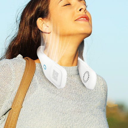 Freihändiger Mini-USB-Nackenventilator – wiederaufladbarer tragbarer Nackenbügelventilator im Kopfhörerdesign, 3-stufiger Luftstrom, 360-Grad-Drehung, perfekt für Sport, Büro und Outdoor