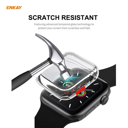 ENKAY Hat-prince Full Coverage TPU Case + Tempered Glass Protector for Apple Watch Series 6 / 5 / 4 / SE 44mm, For Apple Watch Series 6 / 5 / 4 / SE 44mm