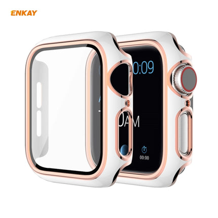 ENKAY Hat-Prince Full Coverage Electroplated PC Case + Tempered Glass Protector for Apple Watch Series 6 / 5 / 4 / SE 40mm, For Apple Watch Series 6 / 5 / 4 / SE 40mm