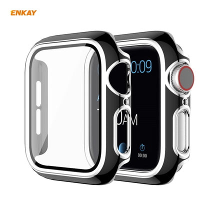 ENKAY Hat-Prince Full Coverage Electroplated PC Case + Tempered Glass Protector for Apple Watch Series 6 / 5 / 4 / SE 44mm, For Apple Watch Series 6 / 5 / 4 / SE 44mm