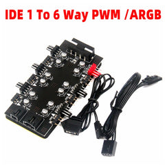 1 to 6 PWM / ARGB HUB Extender IDE Interface, 1 to 6