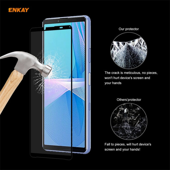 ENKAY Hat-Prince Full Glue 0.26mm 9H 2.5D Tempered Glass Full Coverage Film, For Sony Xperia 10 III(1 PC), For Sony Xperia 1 III(1 PC), For Motorola Moto G10 / G20 / G30(1 PC)