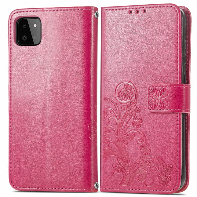 Four-leaf Clasp Embossed Buckle Mobile Phone Protection Leather Case with Lanyard & Card Slot & Wallet & Bracket Function, For Samsung Galaxy A22 5G, For Samsung Galaxy A22 4G, For Samsung Galaxy F62/M62, For Samsung Galaxy S21 FE