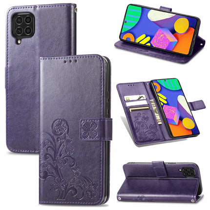 Four-leaf Clasp Embossed Buckle Mobile Phone Protection Leather Case with Lanyard & Card Slot & Wallet & Bracket Function, For Samsung Galaxy A22 5G, For Samsung Galaxy A22 4G, For Samsung Galaxy F62/M62, For Samsung Galaxy S21 FE